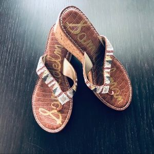 Sam Edelman “Rosa” Beaded Wedge Sandal